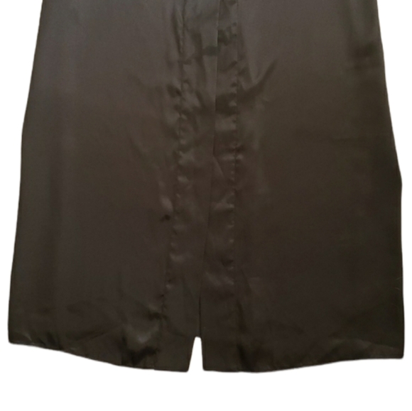 Vintage Valerie Stevens Full Length Glossy Black Kimono Floral Lace Robe - Picture 5 of 10